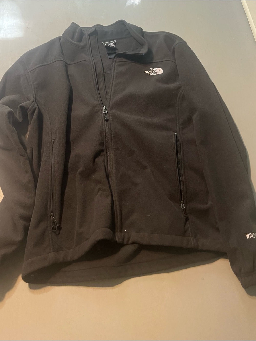 The North Face WindWall Black Full Zip Fleece Jacket Mens Small, Women Medium